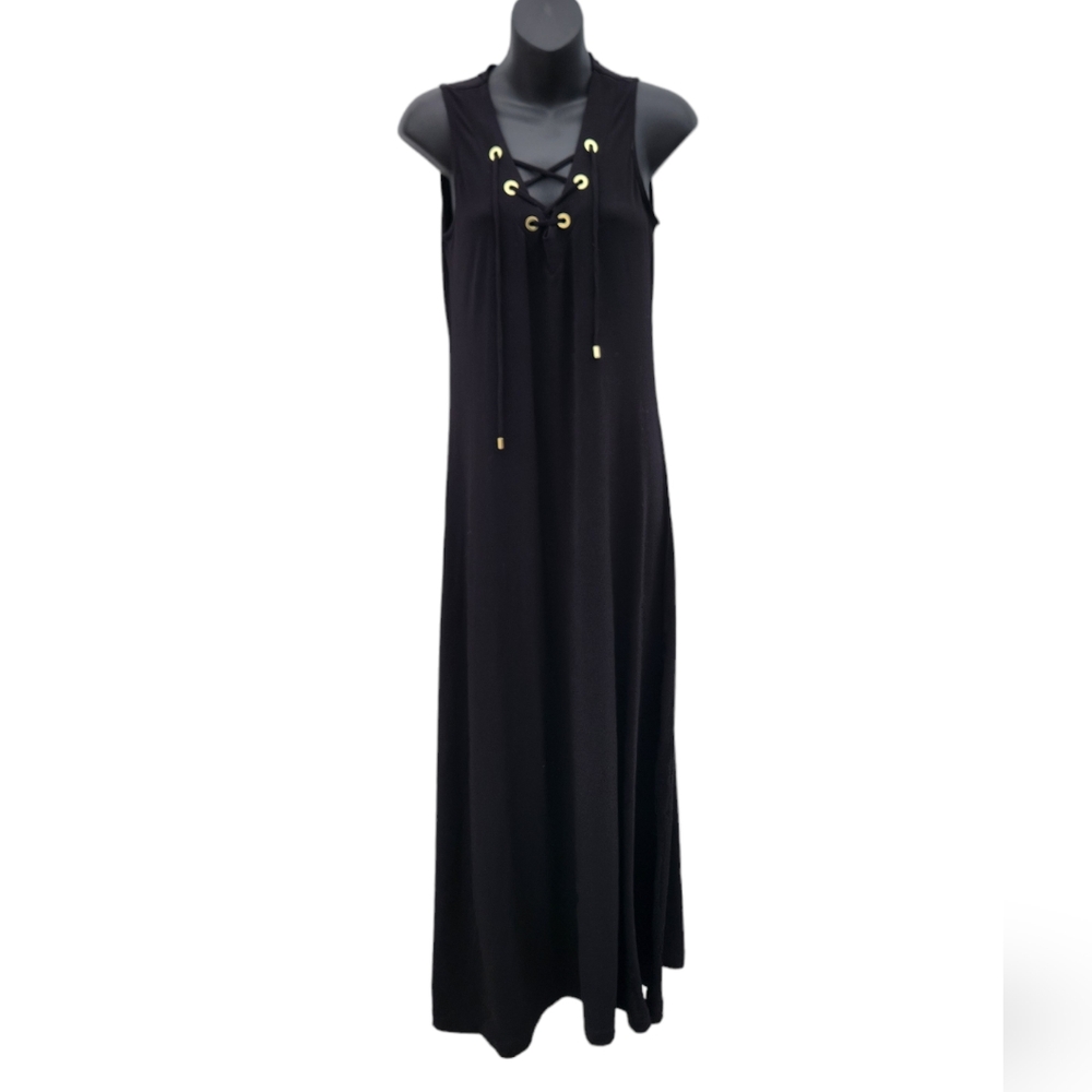 Catherine MaLandrino sleeveless black maxi dress size Mediam